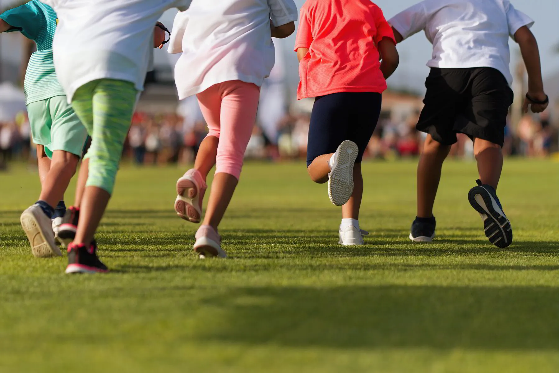 Young athlete sprinting